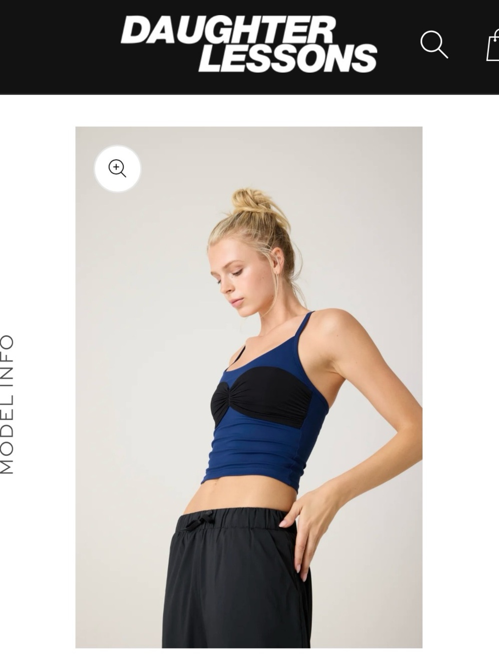 Daughter Lesson -Women’s Blue & Black Slim Tank with Built-In Bust - Jacq Top